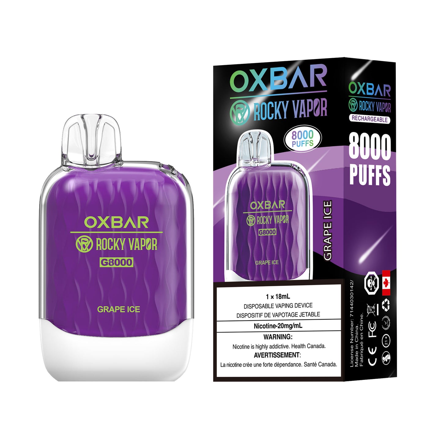 OXBAR G8000 Rechargeable Disposable Vape by Rocky Vapor