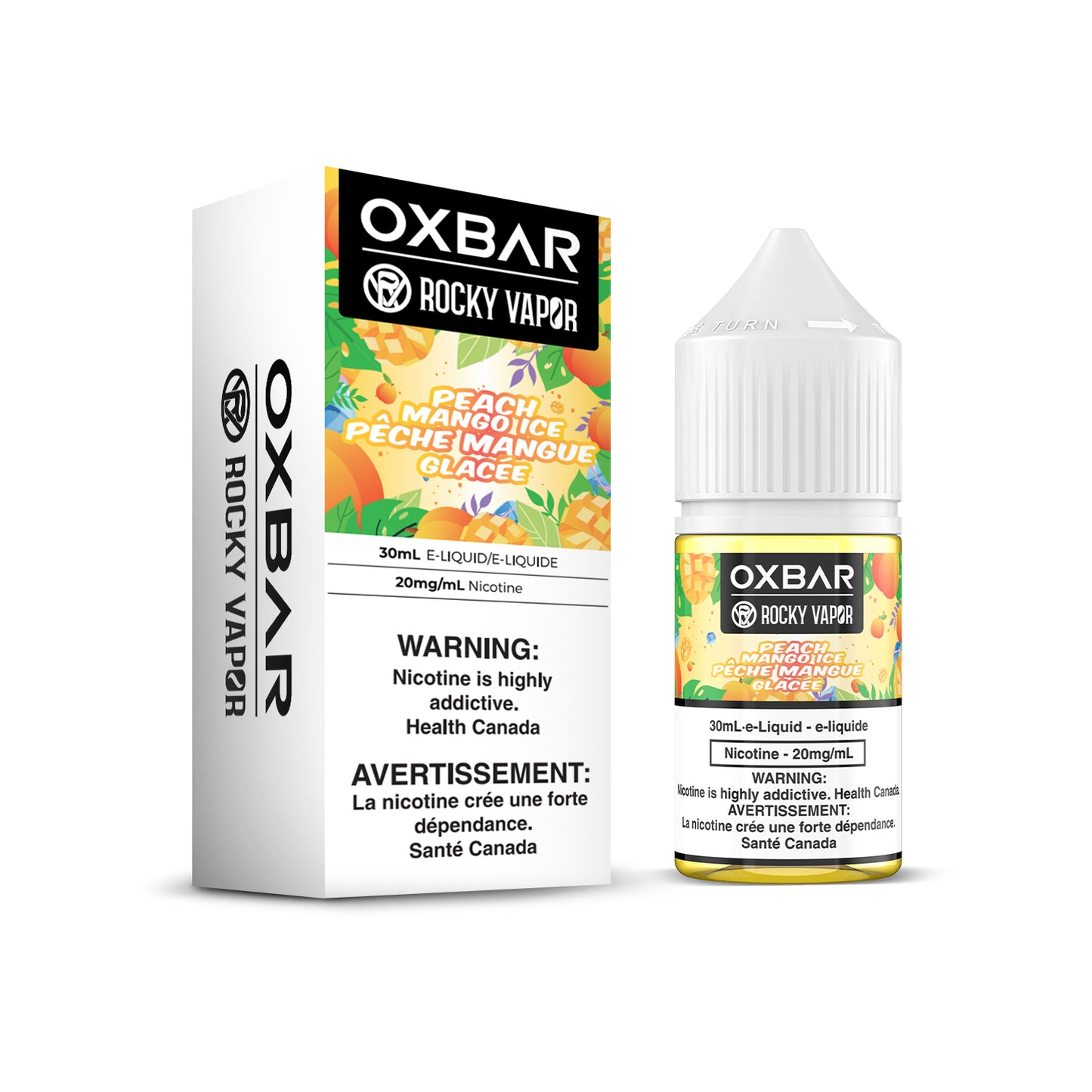 ROCKY VAPOR OXBAR E-LIQUIDS - Peach Mango Ice