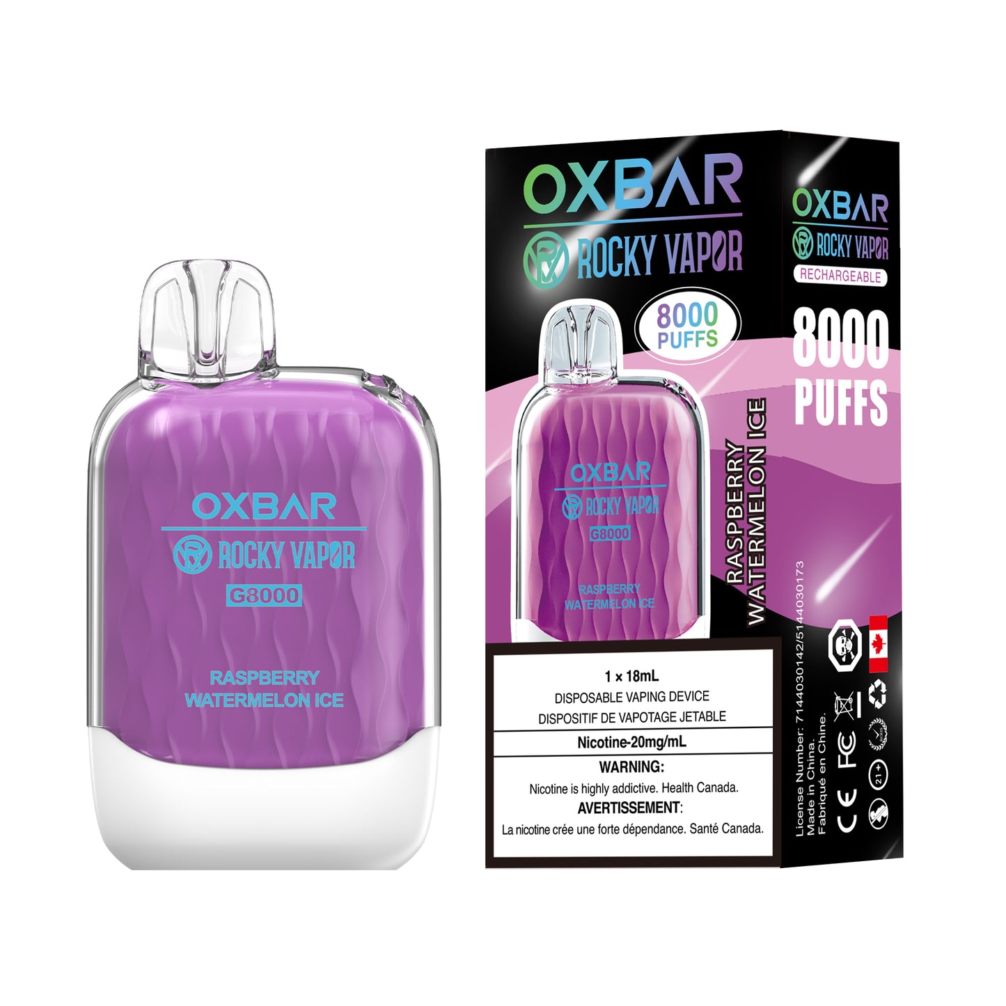 OXBAR G8000 Rechargeable Disposable Vape by Rocky Vapor
