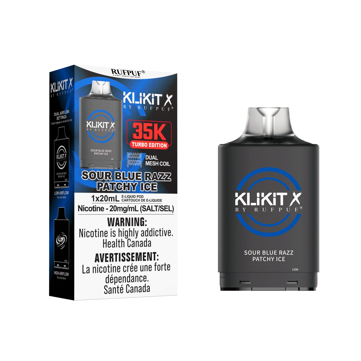 Klikit X Pod 35k - Sour Blue Razz Patchy Ice