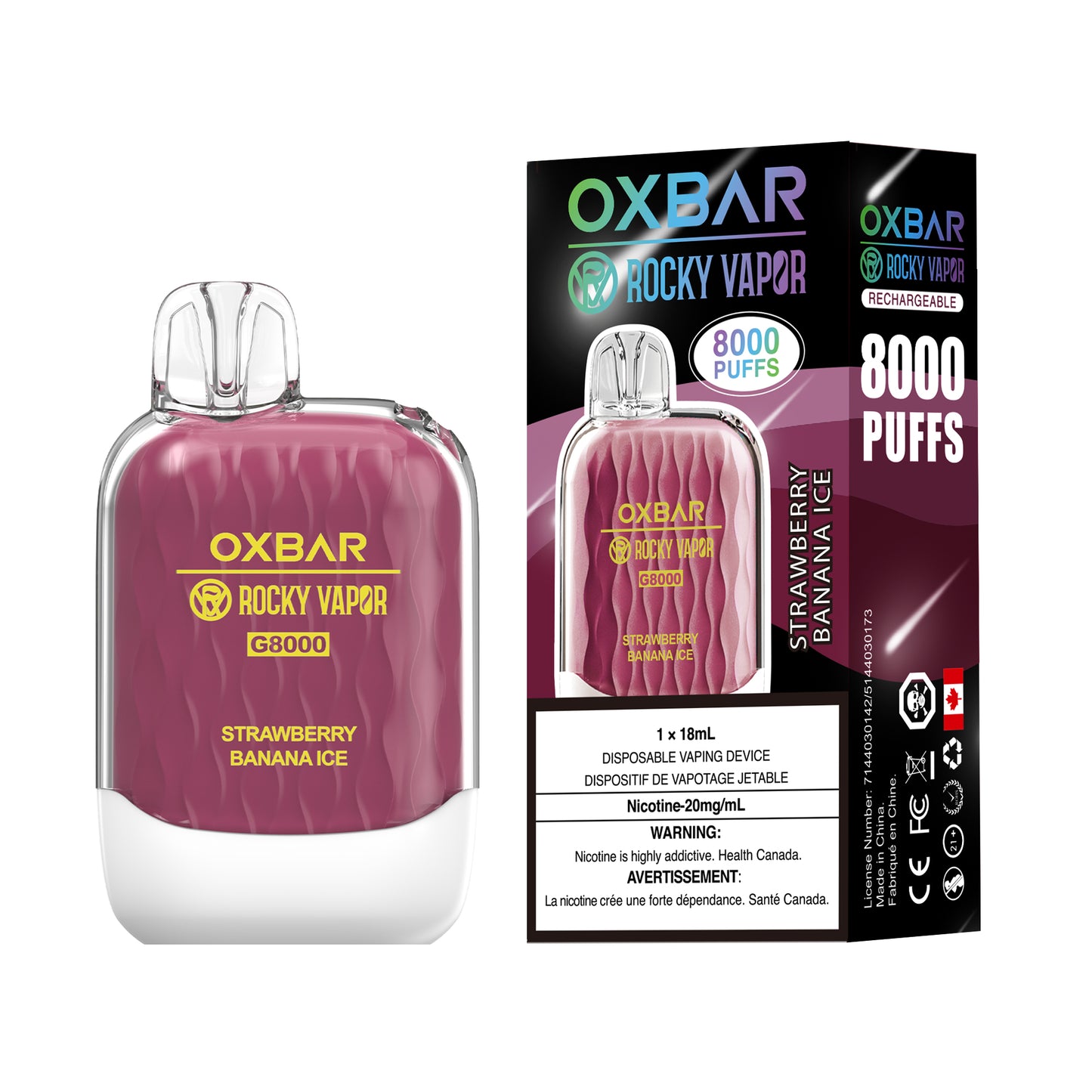 OXBAR G8000 Rechargeable Disposable Vape by Rocky Vapor